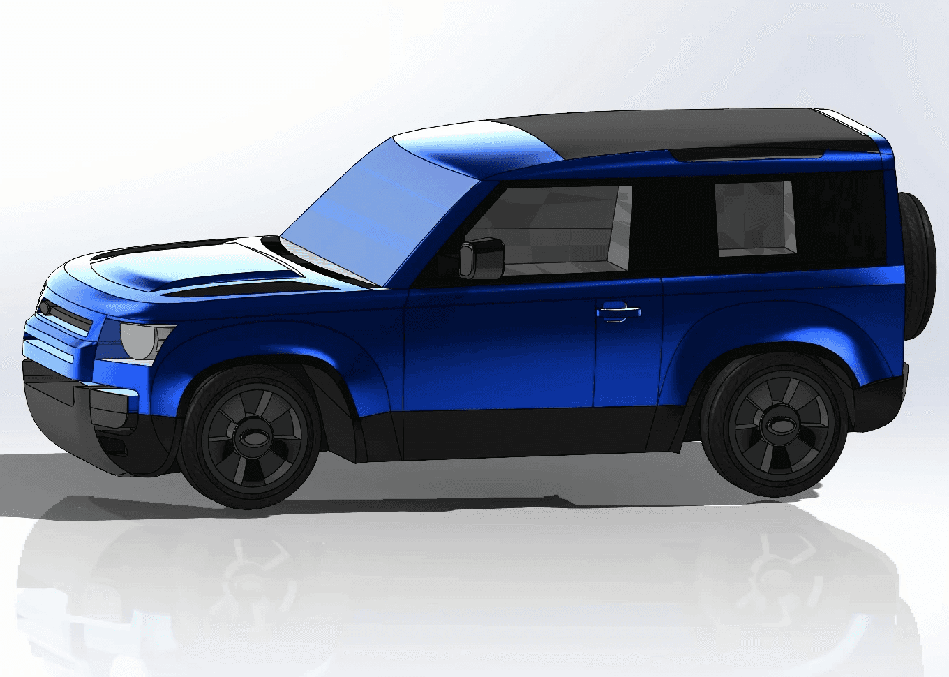 Rendered 3D car model created in SolidWorks and KeyShot