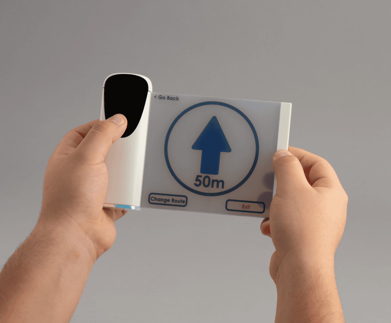 Orbita concept: travel assistant interface held in two hands